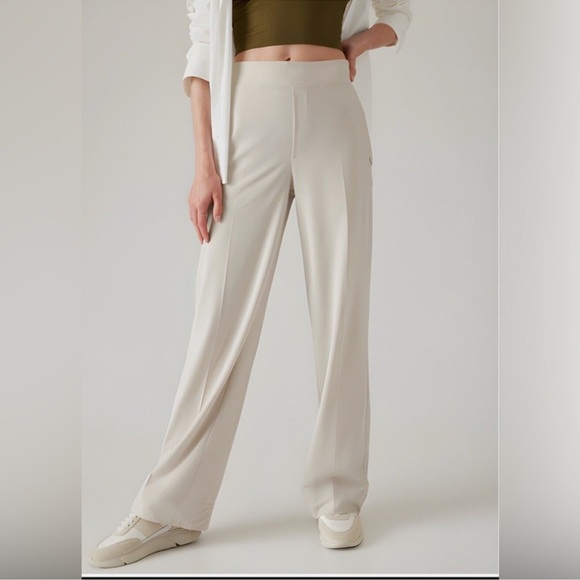 Athleta Pants - ATHLETA Brooklyn Heights High Rise Pull-On Wide Trouser Pants {658449} Size 4